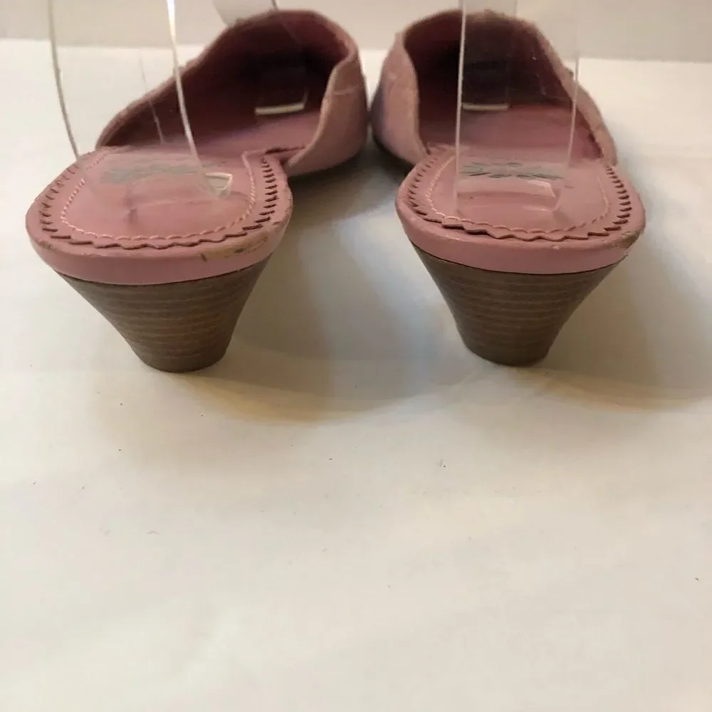 Yellow Box mules shoes pink sz 6.5 kitten heel - Picture 6 of 12